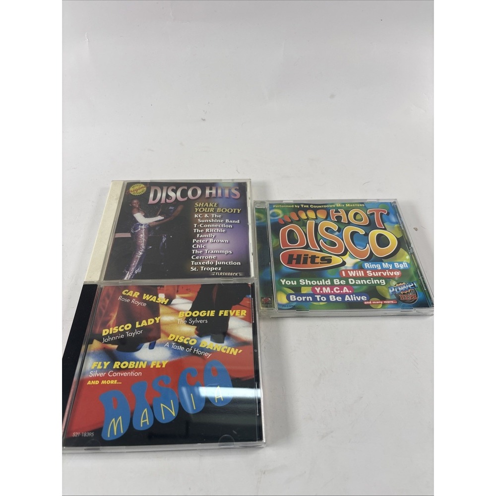 Disco Hits CD Lot (3) – KC & Sunshine Band, Village People, Gloria Gaynor – 70s